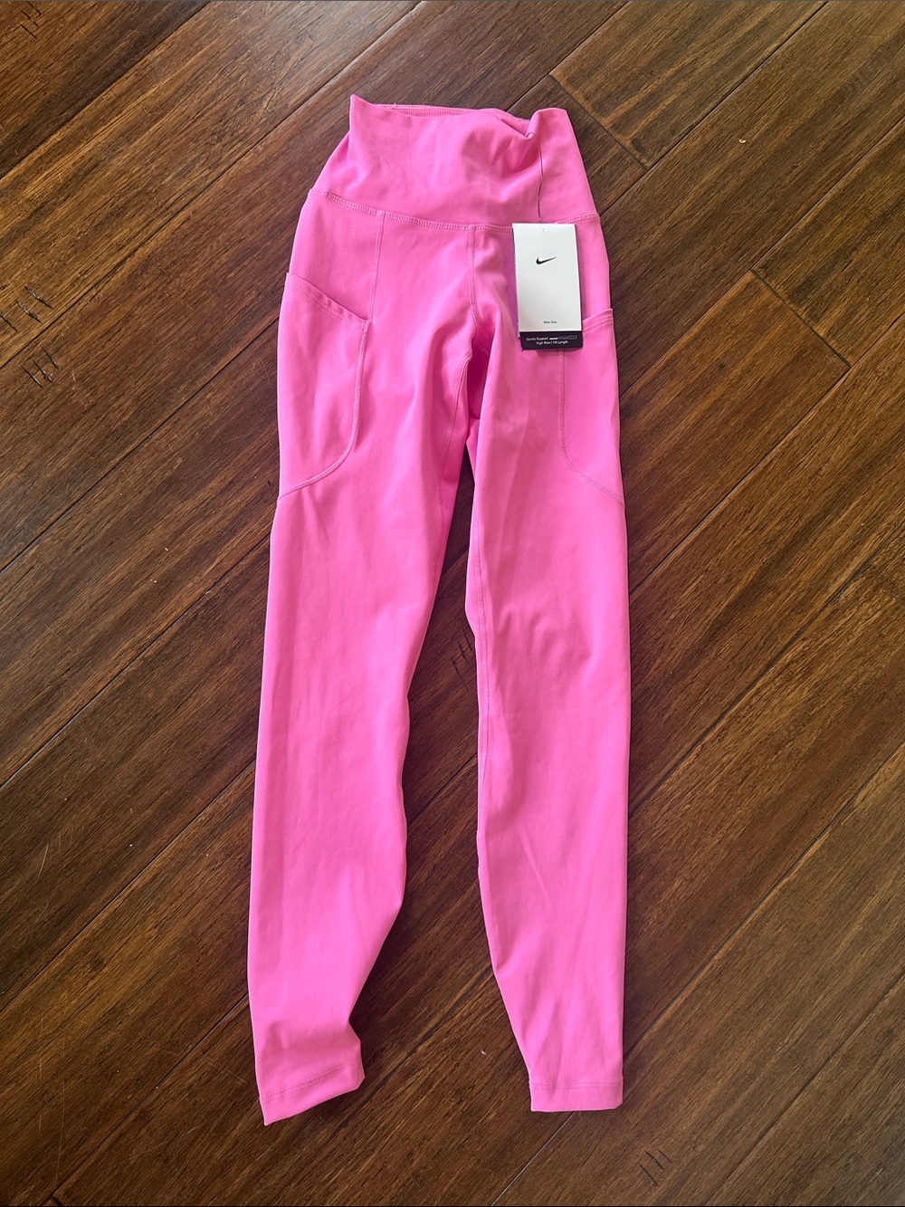 Nike Bright Pink High-Rise Leggings with Side Pockets